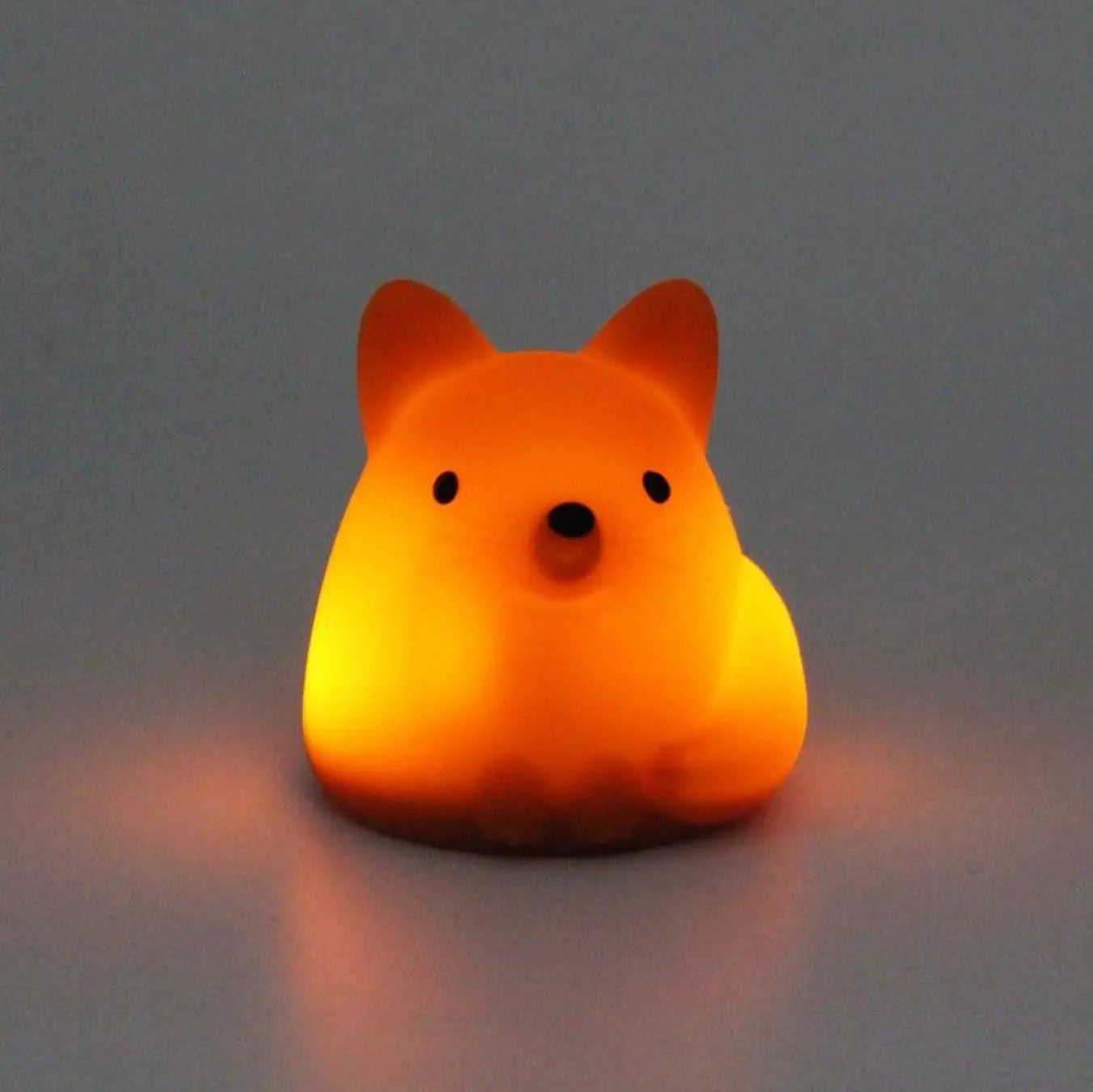 Mini veilleuse renard rechargeable orange luminescente