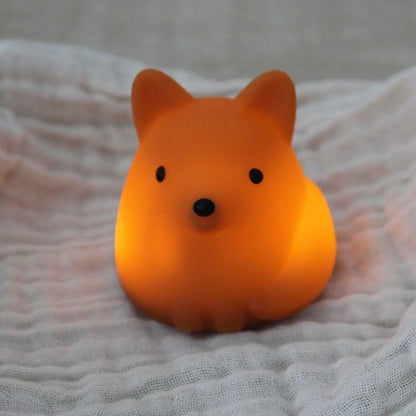 Mini veilleuse renard rechargeable orange à lumière douce