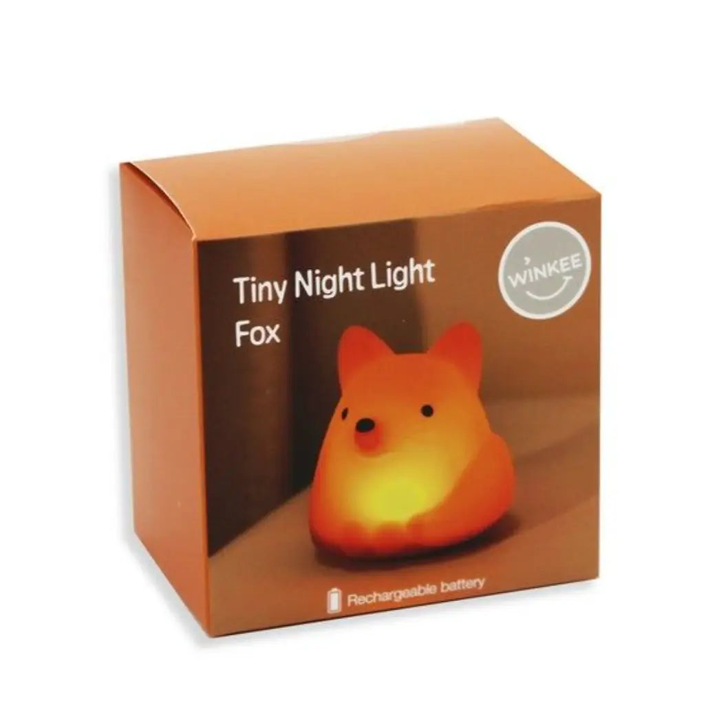 Mini veilleuse renard rechargeable en silicone orange avec lumière douce
