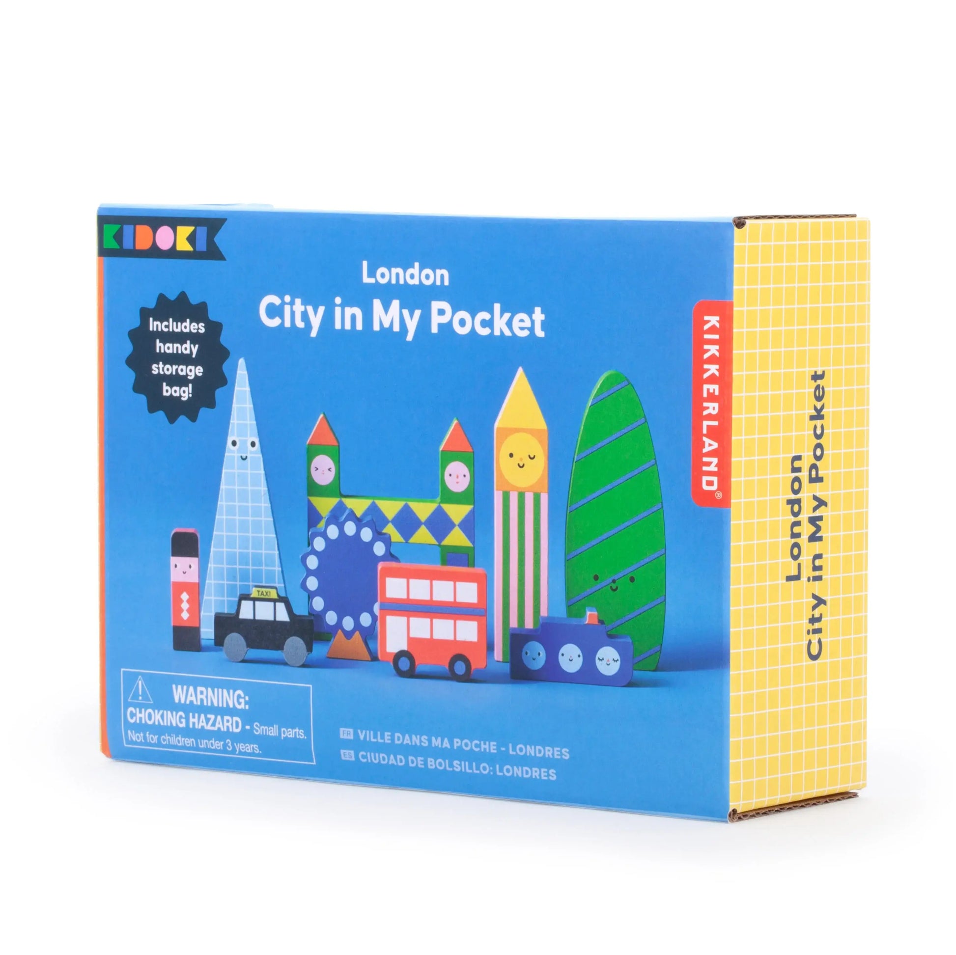 Mini ville en bois Kidoki Londres avec box Kikkerland durable