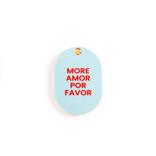 Épingle émaillée bleu clair ovale More Amor Por Favor, plus qu’un simple bijou