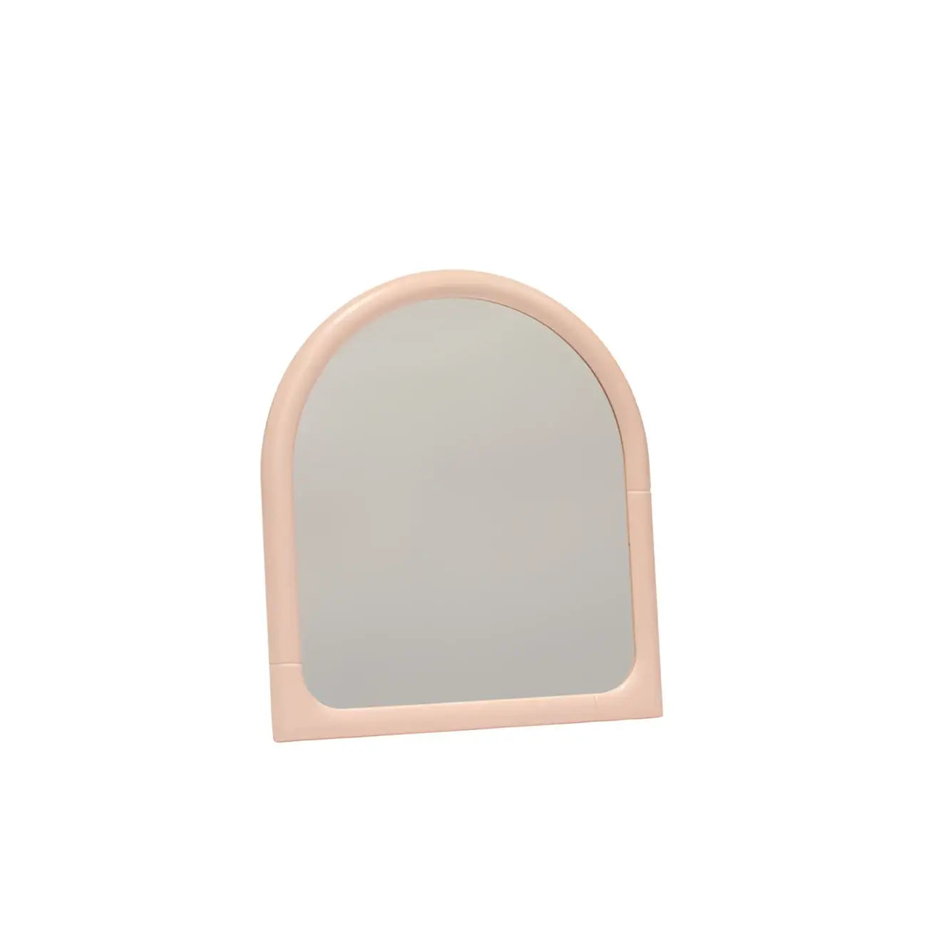 Miroir posé arche rose blush pink, cadre minimaliste pour décoration intérieure