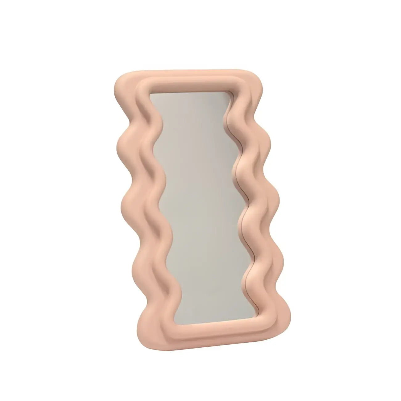 Miroir Vague Rose en teinte rose poudré à forme ondulée
