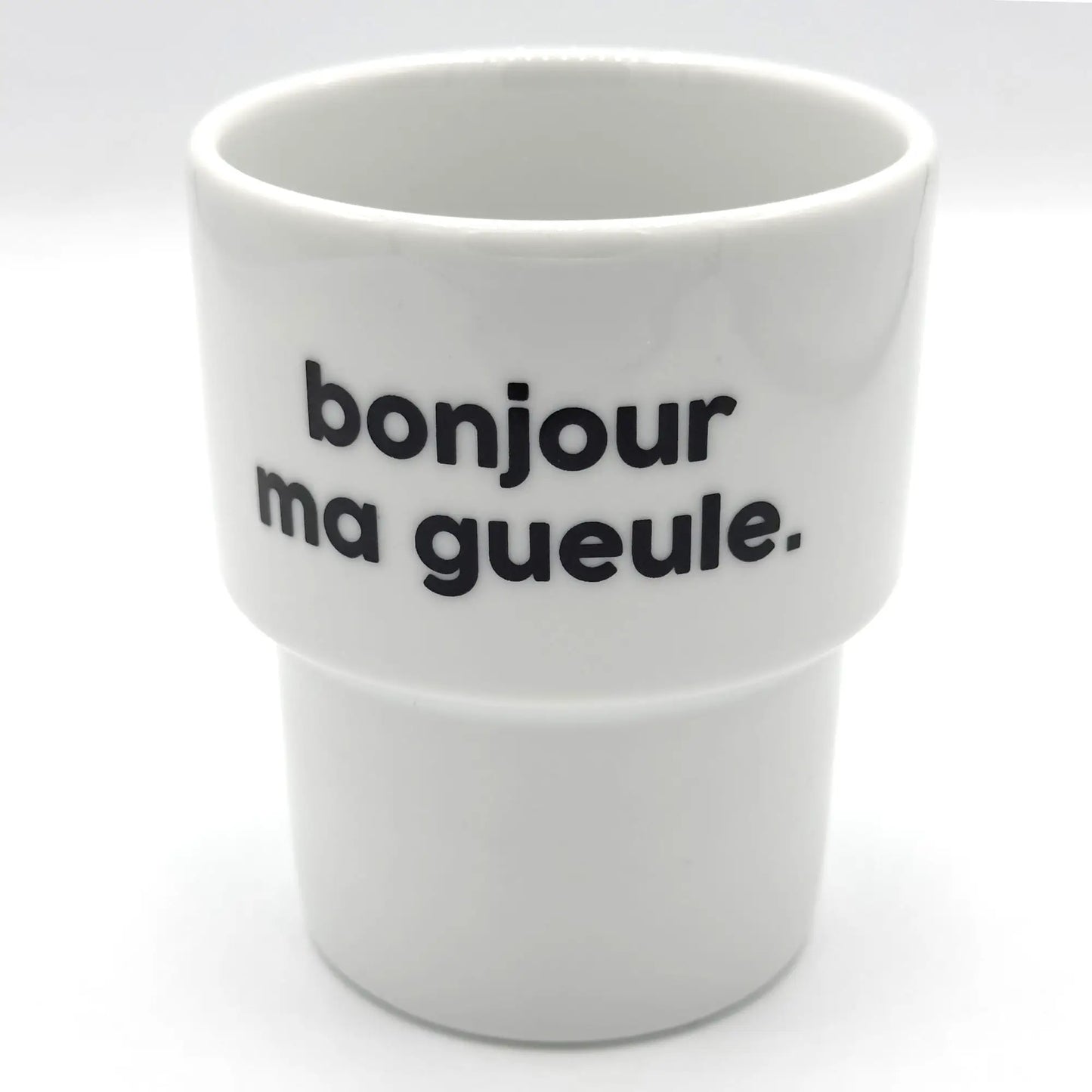 Tasse en porcelaine résistante avec mug bonjour et dose d’humour noir