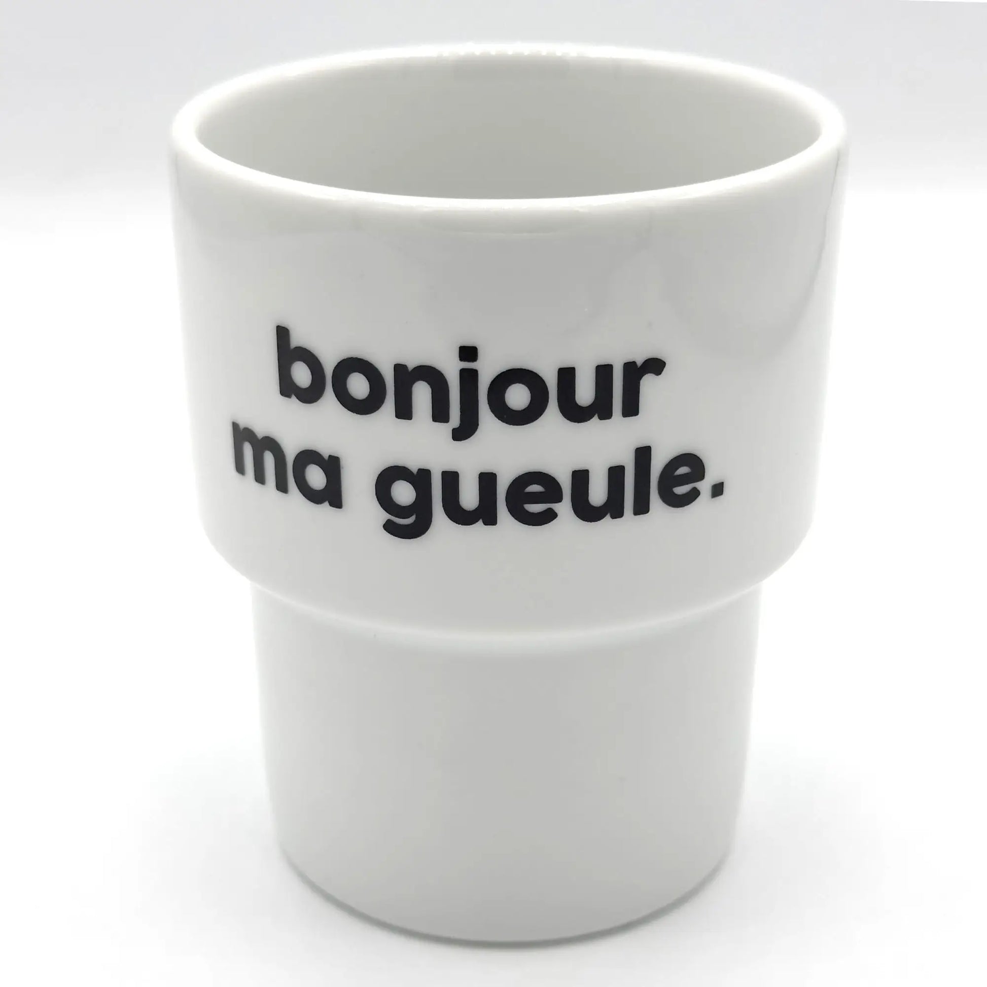 Tasse en porcelaine résistante avec mug bonjour et dose d’humour noir