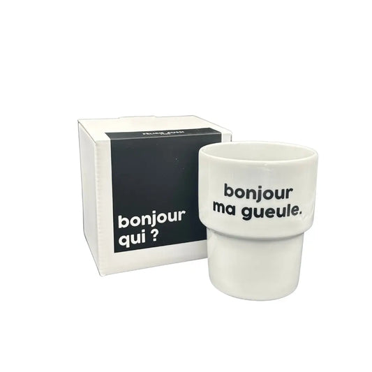 Mug bonjour ma gueule en porcelaine résistante avec dose d’humour
