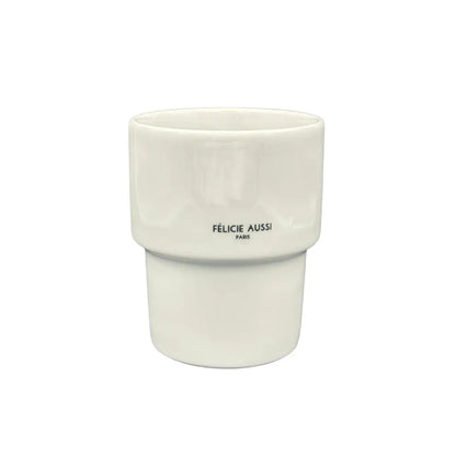 Porte-brosse minimaliste en céramique blanche, design unique Félicie Aussi Paris, mug bonjour les Queens