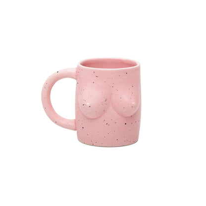 Mug boobs rose en forme de corps féminin avec message positif