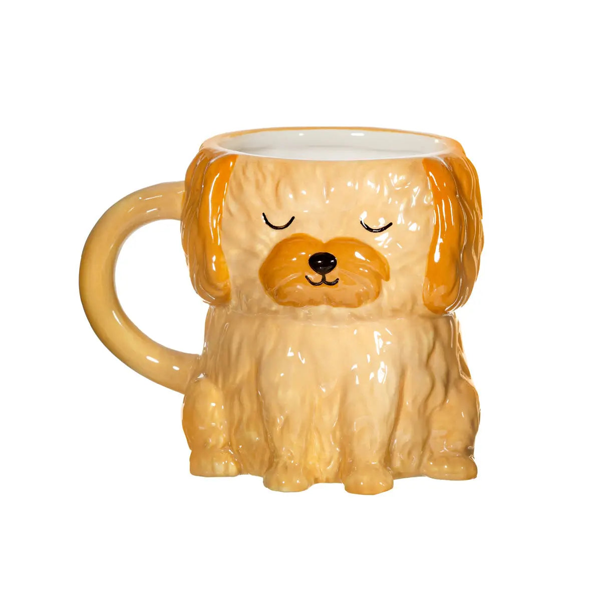 Tasse en céramique robuste en forme de chien marron aux oreilles tombantes, idée cadeau parfait pour chocolat chaud