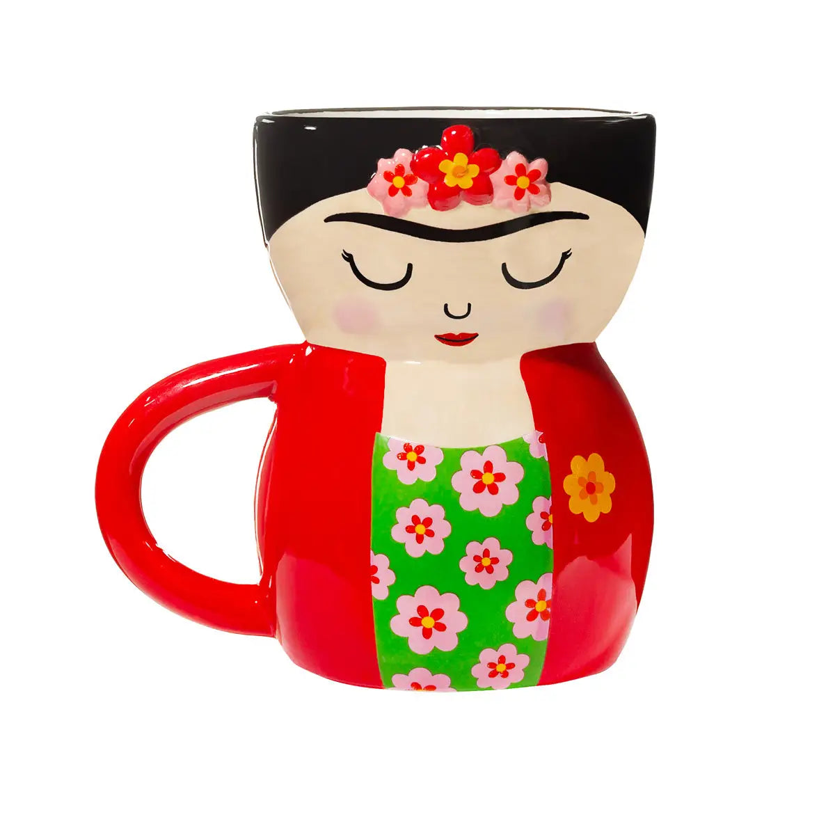 Mug Frida Kahlo : silhouette sculpturale en céramique aux couleurs éclatantes