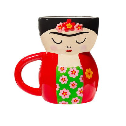 Mug Frida Kahlo : silhouette sculpturale en céramique aux couleurs éclatantes