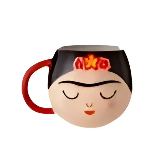 Mug Frida Kahlo en céramique, idée cadeau originale avec visage stylisé