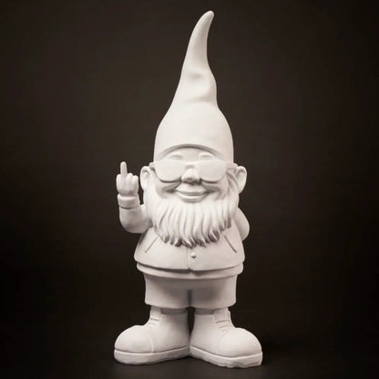 Nain Bernardo Blanc 29 cm en céramique blanche avec chapeau pointu, lunettes et barbe