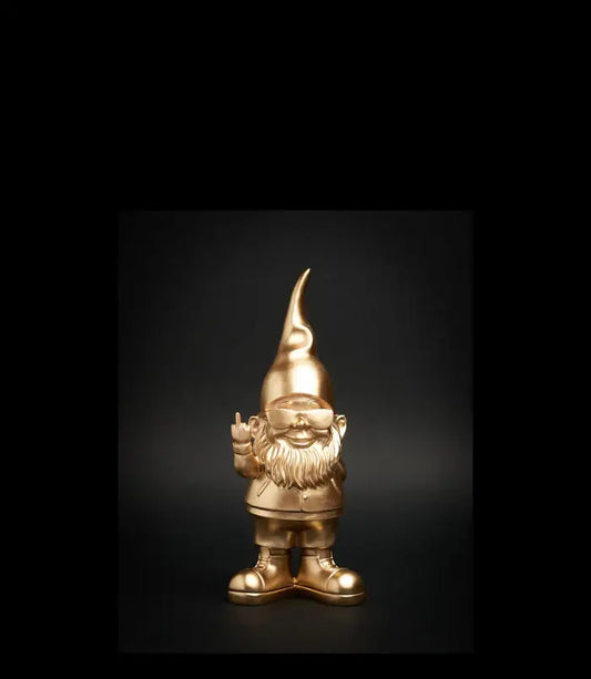 Nain Fuck Bernardo Doré 12 cm en polyrésine résistante, design unique audacieux