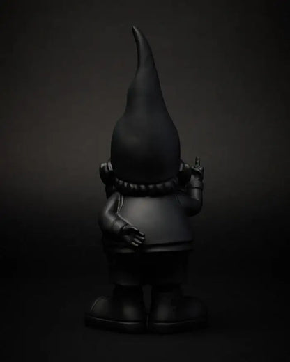 Statuette nain fuck Bernardo noir, gnome en design contemporain 29 cm