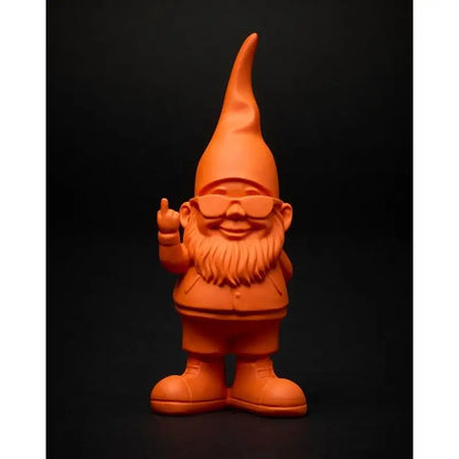 Nain orange en céramique avec chapeau pointu, lunettes et barbe, idée cadeau originale 12 cm