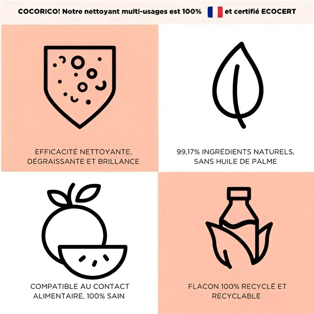 Nettoyant multi-surfaces orange basilic 1L, format concentré permet nettoyage efficace