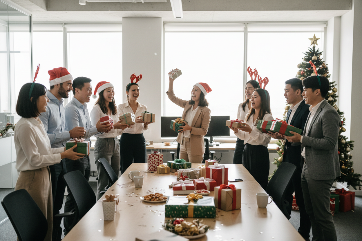 non uen photo fun de collegue de boulot qu is'offre des cadeaux