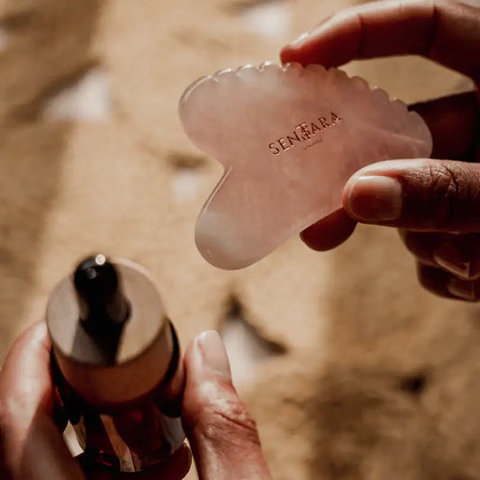 Gua Sha coeur en quartz rose pour visage, massage facial, outil beauté quartz rose