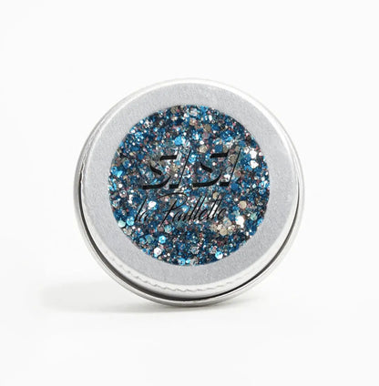 Paillettes Galaxsisi : pot rond bleu de maquillage brillant au format pratique
