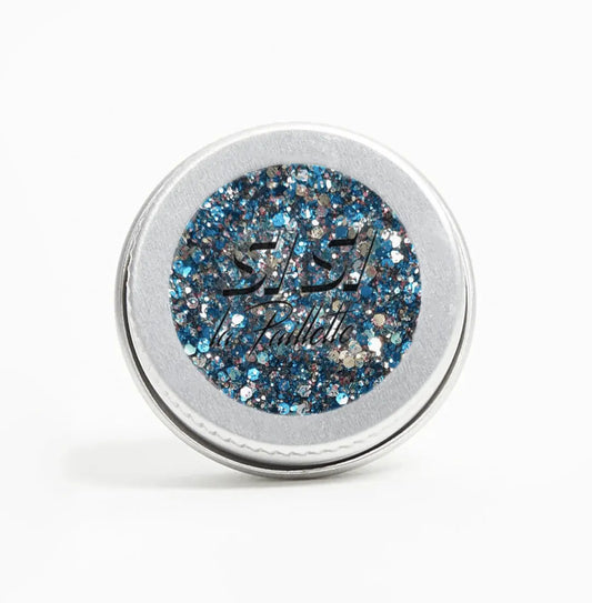 Paillettes Galaxsisi : pot rond bleu de maquillage brillant au format pratique