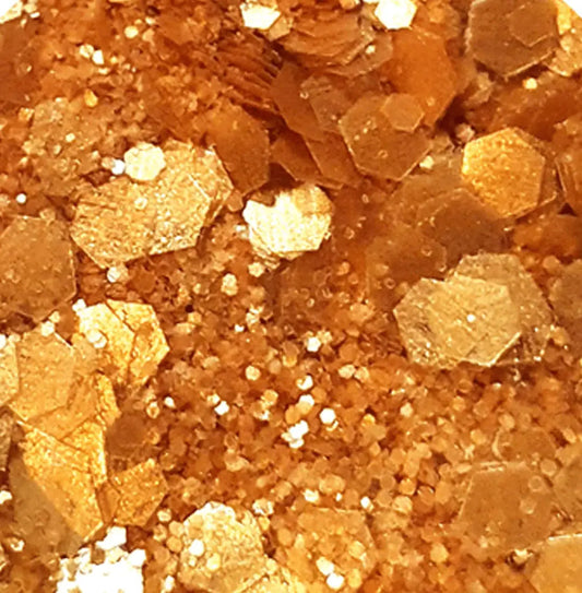 Paillettes Queen Du Desert : paillettes biodégradables dorées en hexagones et paillettes fines or pour maquillage éclatant