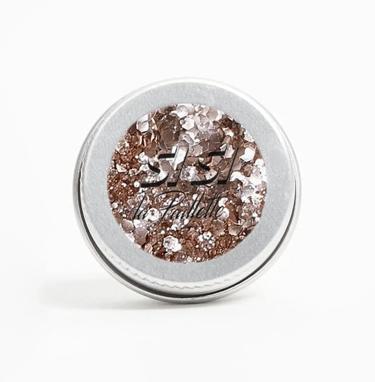 Paillettes Tchin Tchin vegan au maquillage scintillant brun et argent
