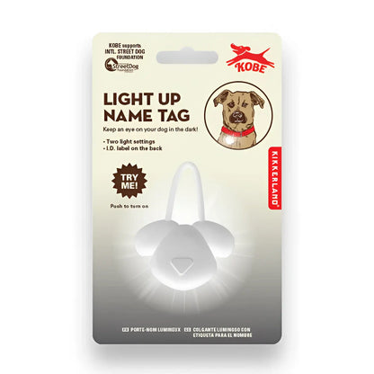Pendentif lumineux pour chien blanc en forme de chien avec lueur douce et boucle