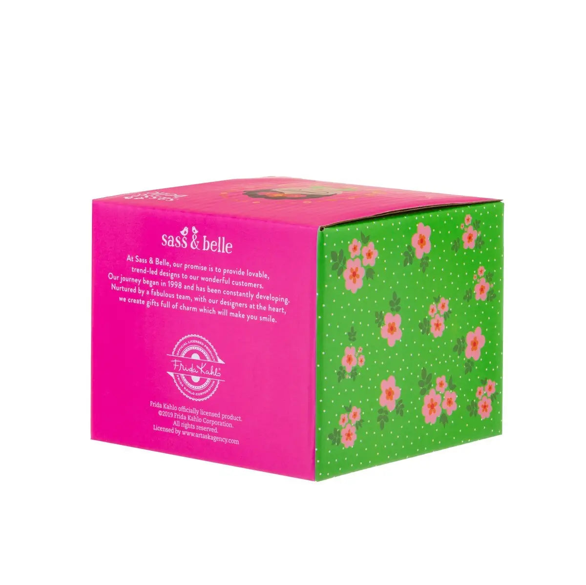 Mini cache-pot Frida Kahlo en boîte florale rose et verte Sass & Belle