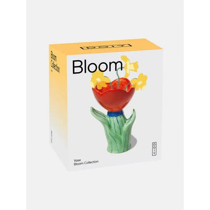 Petit vase fleur blanc avec touche florale et texte Bloom, idée cadeau