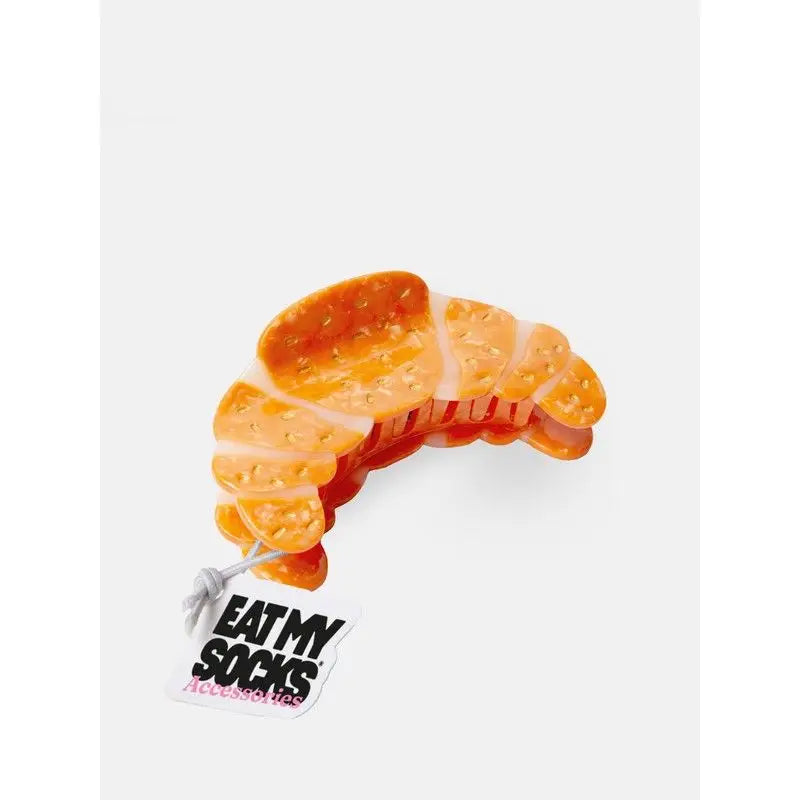 Pince à cheveux originale en forme de croissant, en cellulose acétate orange translucide
