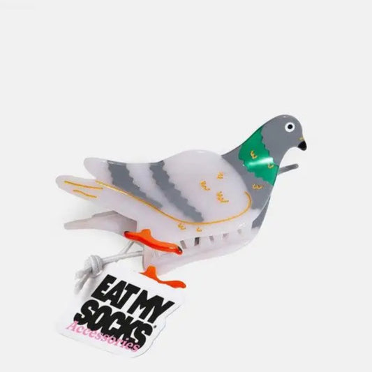 Pince à cheveux pigeon en cellulose acétate avec design unique et clip décoratif