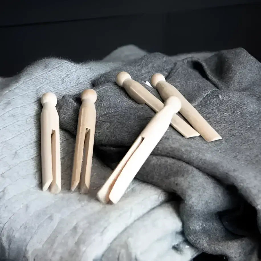 Pinces à linge en bois sans ressort, pack x12 éco-responsable