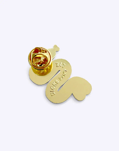 Pin serpent de pantalon en finition émaillée et placage doré, accessoire polyvalent
