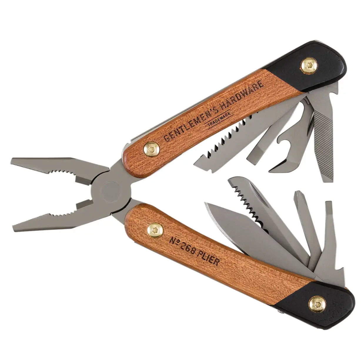 Multi-outil pince en acier inoxydable avec manche bois gravé Gentlemen’s Hardware