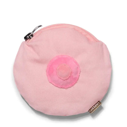 Pochette sein en forme de pièce rose, idée cadeau originale et design inspiré