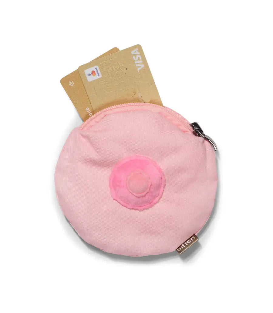 Pochette sein rose en forme de sein avec cartes, idée cadeau originale