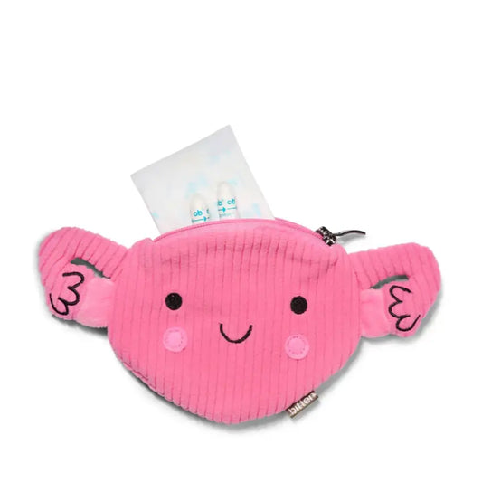 Pochette uterus en peluche rose, idée cadeau originale pour se faire plaisir