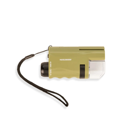 Microscope de poche Huckleberry vert olive avec lentille claire