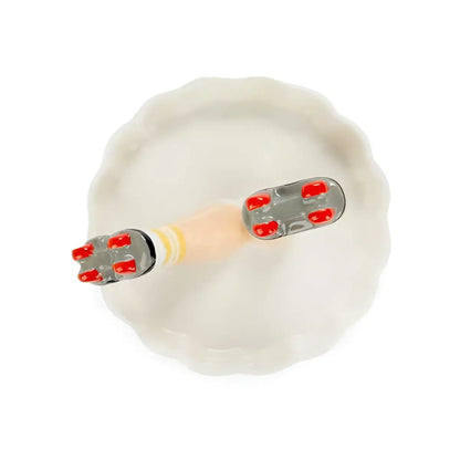 Massageur pieds Happy Legs Retro en argent rouge céramique