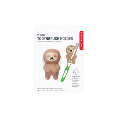 Porte-brosse à dents paresseux brun, ventouse, idée cadeau fun pour routine quotidienne