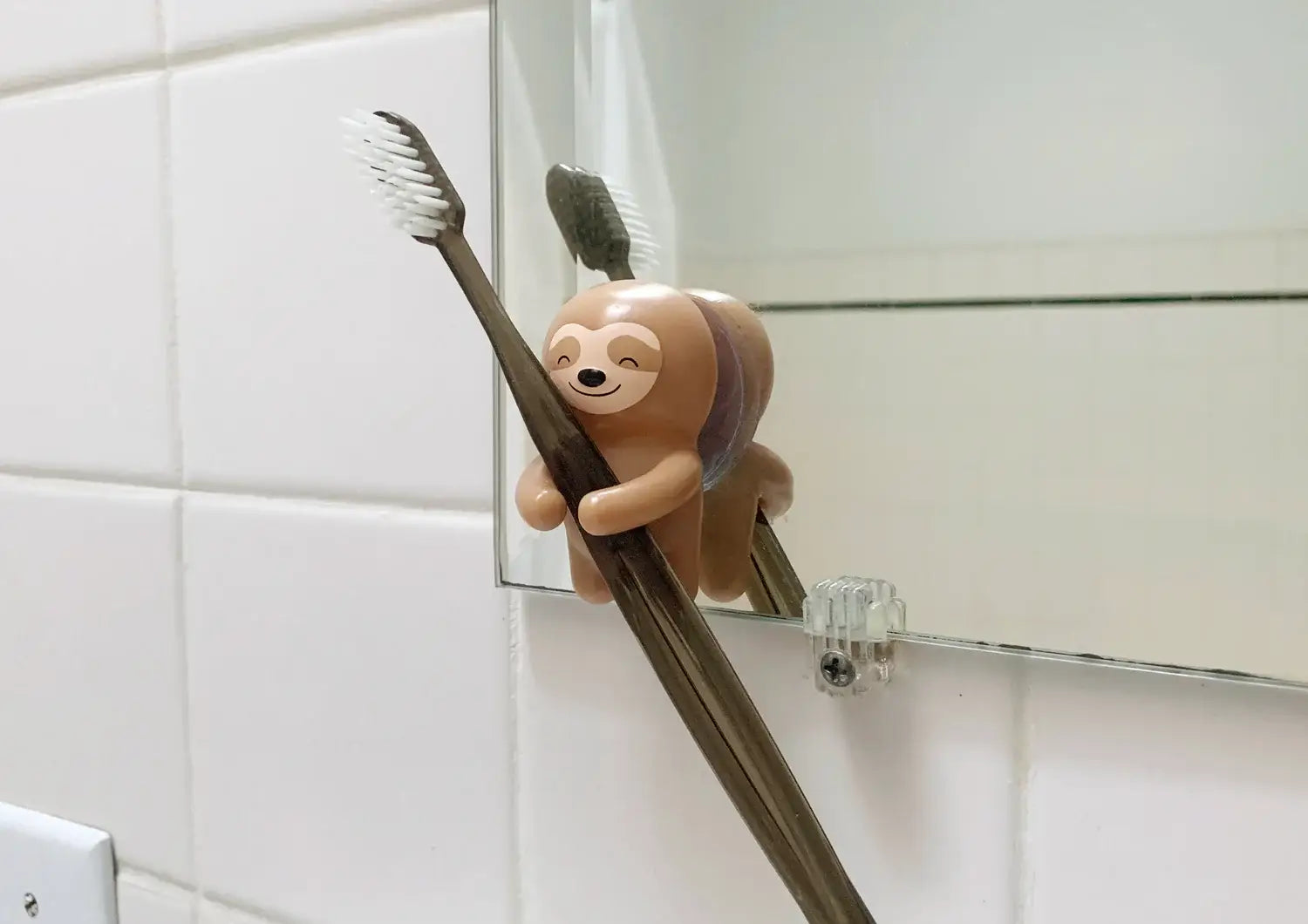 Porte-brosse à dents paresseux mignon, idée cadeau fun pour routine quotidienne