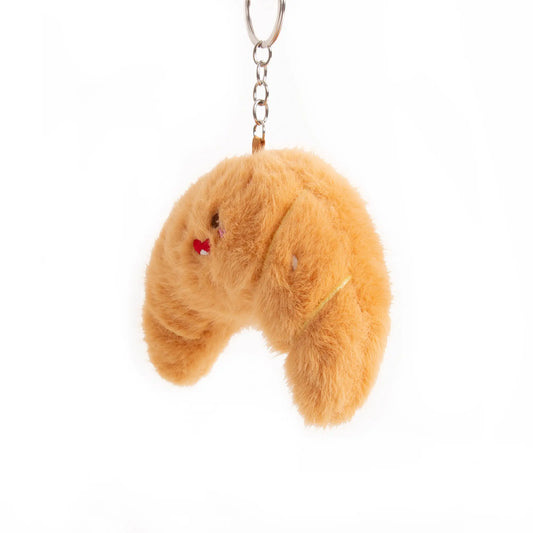 Porte-clé peluche croissant à texture douce et savoir-faire français