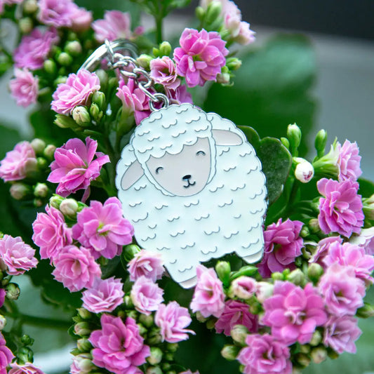 Porte-clés mouton blanc duveteux, touche douce idée cadeau