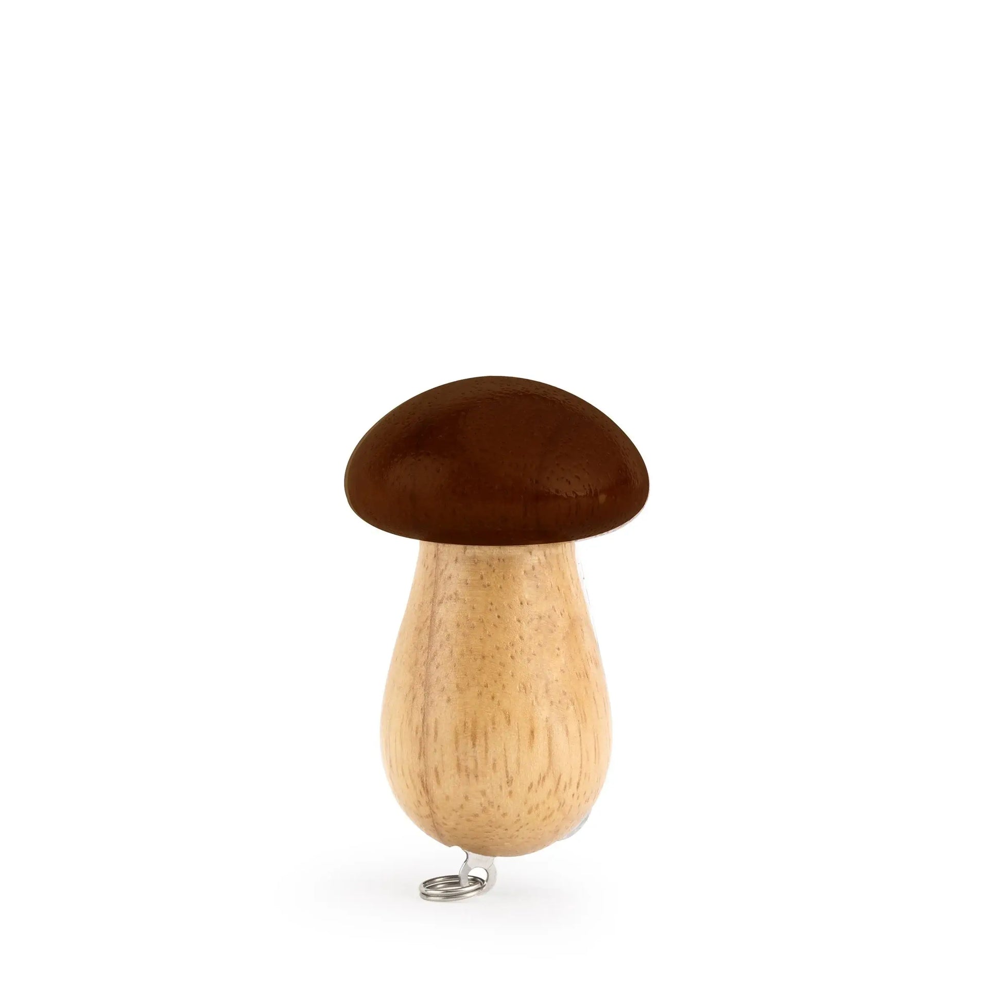 Porte-clés outil champignon en bois noble, forme charmante de champignon