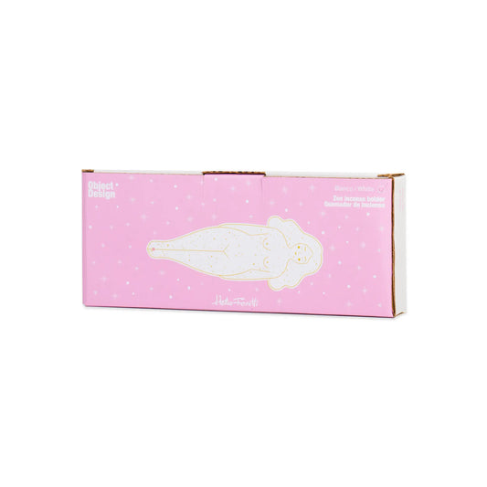 Porte encens woman body en céramique rose avec silhouette féminine