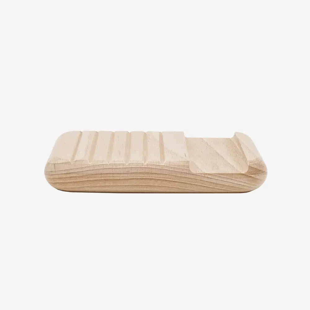 Porte-savon en bois de frêne thermo-chauffé au design épuré avec drainage