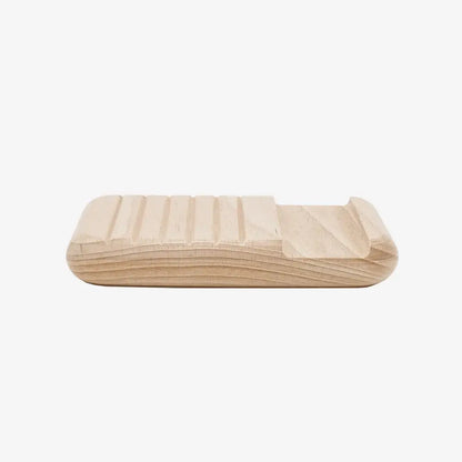 Porte-savon en bois de frêne thermo-chauffé au design épuré avec drainage