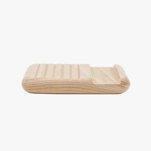 Porte-savon en bois de frêne thermo-chauffé au design épuré avec drainage