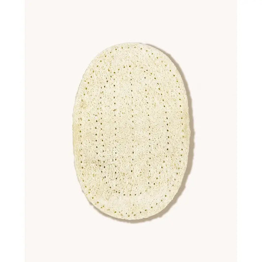 Porte-savons en luffa beige ovale texturé, zéro déchet anti plastiques